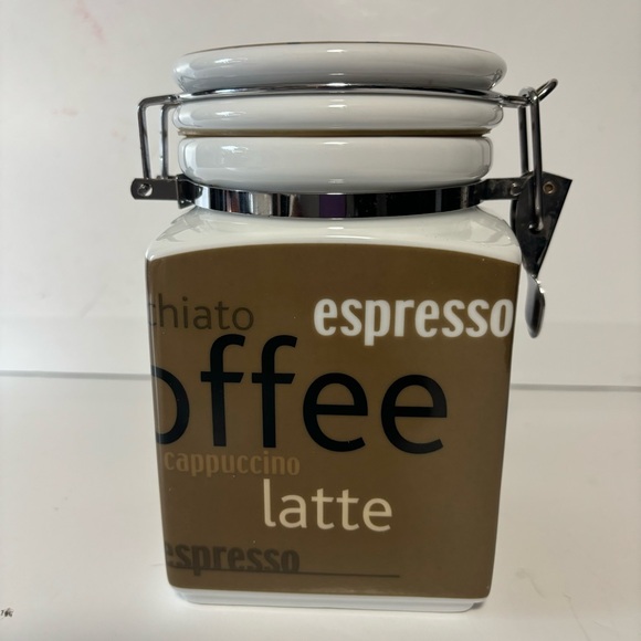 Basiq Coffee Expresso Latte Canister Jar Decor Accent Storage Airtight S… - Picture 4 of 8
